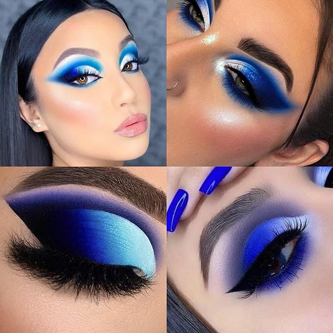 Matte Blue Eyeshadow Palette Single with Applicator – Vibrant Navy, Royal, and Dark Blue Shades for Professional Eye Makeup – Travel-Friendly, Popular Colors for Dramatic Blue Smokey Eye