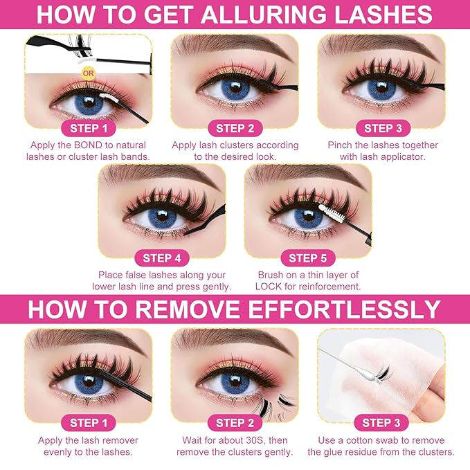 Manga Lash Clusters 8-18mm Fairy Eyelash Clusters DIY Lash Extension Spikes 0.3mm Wispy Natural Individual Cluster Eyelash Extensions D Curl, Wanna Be