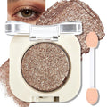 Bronze Shimmer Eyeshadow Palette, Single Brown Eye Shadow Palettes High Pigment Neutral Eyeshadow, Compact Pressed Powder Cream Eye Shadow for Older Women Makeup Sombra De Ojos