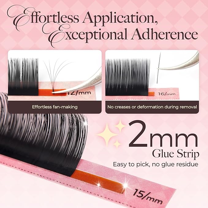 LASHVIEW Volume Lash Extensions 0.03-0.20 J/B/L/C/CC/D Curl 8-16mm Mixed & Single Length Tray, Soft Matte Dark Professional Eyelashes Extension(0.03 D 12mm)