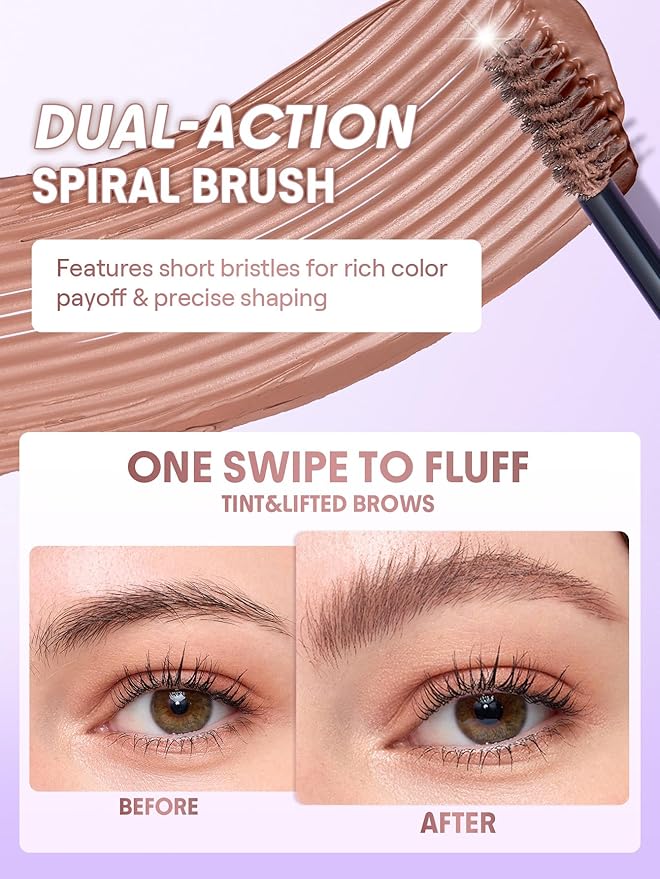SHEGLAM Airy Tinted Volumizing Brow Mousse Eyebrow Cream Gel Highly Pigmented Shaping Filling Water Removal-Ash Pink
