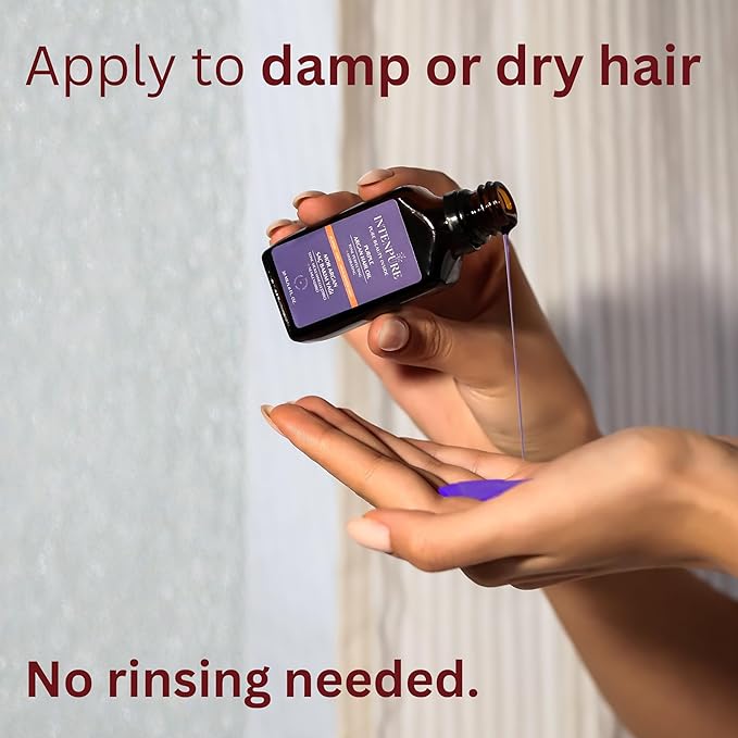 Purple Hair Oil - Argan Oil Toner for Blonde & Gray Hair | Anti Brassy Treatment for Bleached Hair | Purple Hair Gloss & Repair Serum | Color Safe Care | Hair End Treatment | 1.01 fl oz