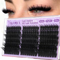 300D Fluffy Wispy Lash Clusters D Curl Thick Volume Individual Lashes with Subtle Spikes 12–20mm Cluster Eyelash Extensions DIY Eyelash Clusters for Soft Glam & DIY Lash Look by Yawamica