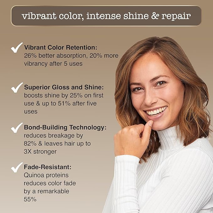 Sauce Beauty Glossy Color + Gloss + Repair, Light Brown, Semi Permanent Hair Dye with Bond-Building and Color-Fade Protection Technology, Adds Shine & Deep Moisture, Lasts 4-8 Weeks, Stops Fade
