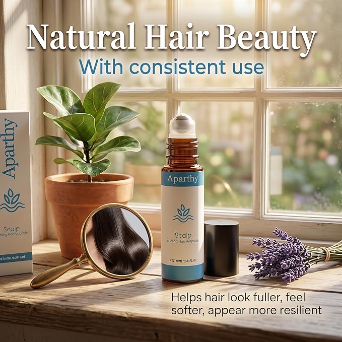 Aparthy Hair Growth Roll On for Hair Strengthening – Rosemary, Menthol & Camellia Oil – Nourishes Scalp, Non-Greasy, for Men & Women – 2 Pack (10ml each)