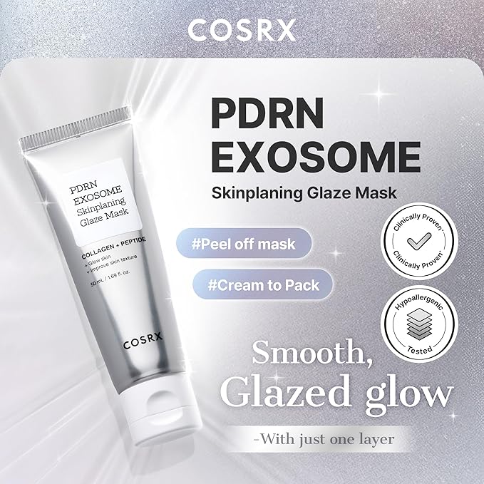 COSRX PDRN EXOSOME Glaze Wrapping Mask with SALMON DNA PDRN, Instant Glow, Easy Peel-Off Overnight Mask for Glass Skin, Firmness, Elasticity & Skin Texture Care, Mothers day gift, Korean Skin Care