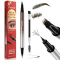 Eyebrow Pencil for Women, 2-in-1 Microblading Eyebrow Pen with 4D Square & Ultra-Fine Tips, Waterproof Long-Lasting Brow Pencil, Hair-Like Strokes for Natural Fuller Brows with Brow Brush, Black Brown