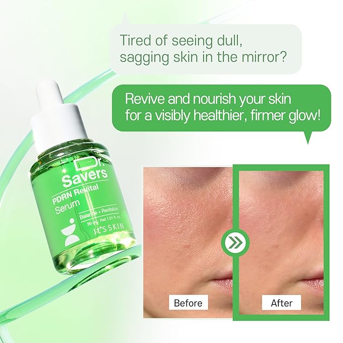 Dr. Savers PDRN Revital Face Serum, 1.01 Fl Oz, Rejuvenating Skin Barrier & Firming Care with Mugwort-Derived PDRN Face Serum, Ceramide & PHA, Healthy Glow, Personalized Korean Skincare