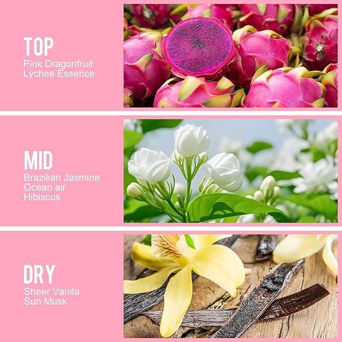 3 FL OZ Hair and Body Fragrance Mist, Eau De Parfum for Women,Sunshine Aroma Perfume No.3, Fruity Floral Scent– With Notes of Pink Dragonfruit,Jasmine, Vanilla,Travel Size Body Spray