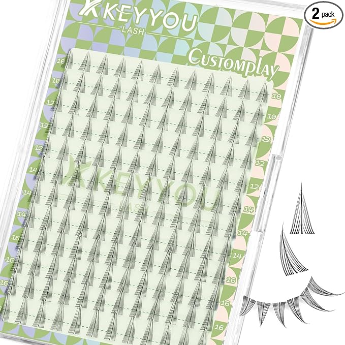 KEYYOU Customplay Lash Clusters Eyelash Extension C Curl 96Pcs Eyelash Extension Wispy Natural Invisible Band Lash with Waterproof DIY Lash Extension at Home(Customplay-C-10-18MIX)