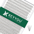 KEYYOU Lash Clusters 300pcs Individual Lashes, 10D 0.1C Curl 9-18MIX DIY Eyelash Extension, Soft & Natural Volume Cluster Lashes with Large Tray