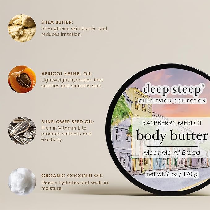 Deep Steep Body Butter, 6 oz – Rich Moisturizer with Ceramides, Coconut Oil, Argan Oil & Aloe Vera – Vegan, Clean Beauty, Smooth & Hydrated Skin (6 Ounces, Cypress Fennel)