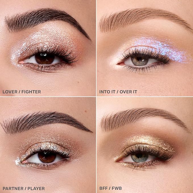 Morphe Mixed Signals Dual-Ended Eyeshadow Stick - Cream Eyeshadow Pigment & Chrome Liquid Flakes for Bold, Layered Eye Makeup Looks - Lover/Fighter (0.028 oz)