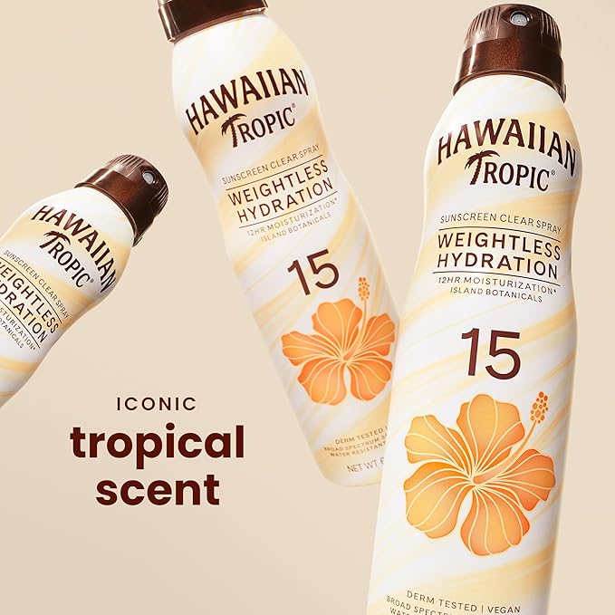 Hawaiian Tropic Sunscreen Silk Hydration Moisturizing Broad Spectrum Sun Care Sunscreen Spray - SPF 15, 6 Ounce