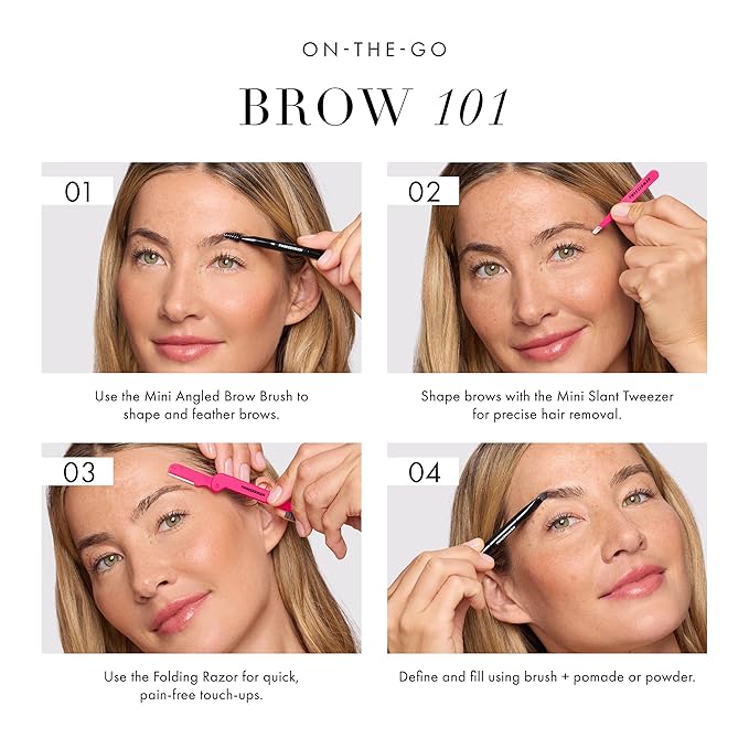 Tweezerman Pink & Black Mini Brow Rescue Kit