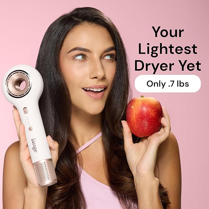 L’ANGE HAIR Axia HaloRing Ionic Hair Dryer | High Speed Professional Blow Dryer for Smooth, Frizz-Free Styles | Lightweight Brushless Motor with Concentrator & Wall Mount | 4 Heat Settings | Off-white