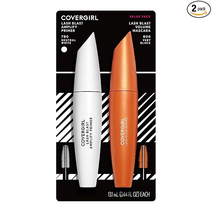 COVERGIRL Lash Blast Volume Mascara (Very Black) & Lash Blast Amplify Eyelash Primer - Twin Pack