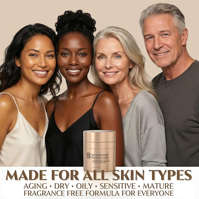 Peptide Cream & Collagen Cream for Face and Neck - Firming Anti-Aging Daily Moisturizer & Night Cream for Wrinkles and Fine Lines - Natural, Organic and Fragrance-Free - 1.7 fl oz 50ml