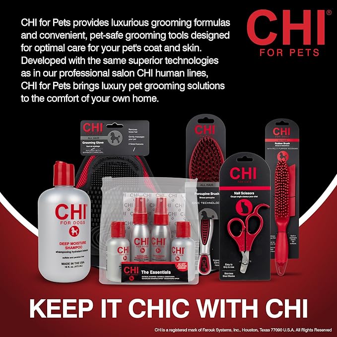 CHI for Dogs Oatmeal Shampoo, Gentle Dog Wash for Dry, Itchy Skin and Dander, Soothing Oatmeal Formula for Puppies 8 Weeks+ and Adult Dogs, All Coat Types, Made in the USA, 16 Fl Oz