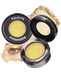 Chameleon Duochrome Glitter Eyeshadow Palette, Holographic Shimmer Single Eye Shadow Palettes, Color Shift Sparkle Iridescent, Multichrome Metallic Eye Brightener Highlighter Makeup-10 Solar Gold