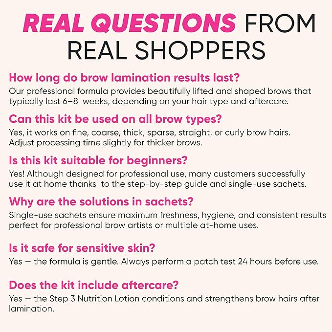Elevate the Beauty Professional Brow Lamination Kit | Eyebrow Lamination Kit for Professional or DIY Use | 5 Laminations with Individual Sachets | Training Ebook & Brushes Included
