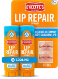 O'Keeffe's Lip Repair Lip Balm with Cooling Relief for Dry, Cracked Lips - Stick (2 Pack) - Moisturizer for Very Dry Lips