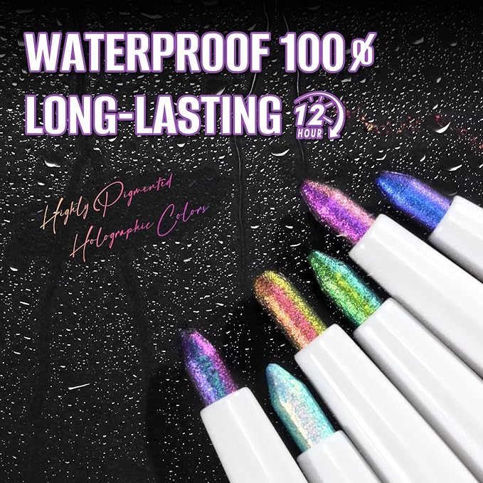 CHARMACY Chameleon Multichrome Eyeshadow Pencil, Shifting Color Eyeliner & Shadow Stick, Waterproof, Long-Lasting, Smudge-Proof Creamy Gel Formula for Metallic Glitter Makeup (B03)