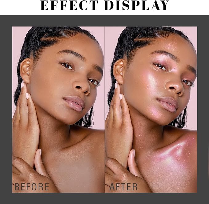 HOSAILY Body Glitter Spray - Rose Gold Body Shimmer for Face, Hair & Body, Moisturizing Luminizer Glow Illuminator, Quick-Drying Sparkling Glitter Spray Liquid Highlighter Makeup (#08)