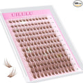 Uilulu Brown Lash Clusters 10-18mm Wispy Lash Clusters DIY Eyelash Extensions Individual Cluster Lashes (U19 Lashes Only, D Curl, 10-18 MIX)