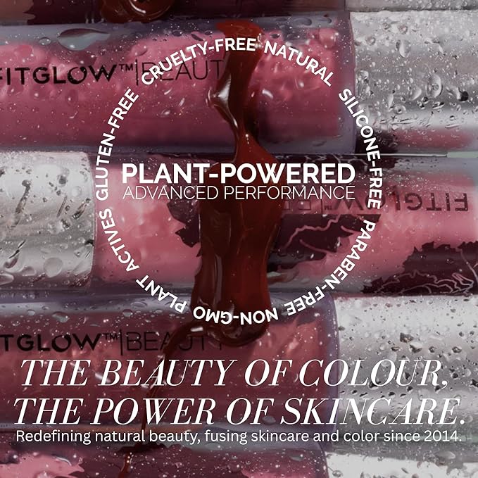 FITGLOW Beauty - Lip Colour Serum | Vegan, Woman-Owned Clean Beauty (Jam - Dark Berry Shimmery Sheer)