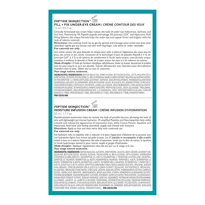 Peter Thomas Roth | Full-Size Peptide Skinjection™ Solutions 2-Piece Face & Eye Kit | Anti-Aging Peptide Skincare Set, Under-Eye Cream and Moisturizer