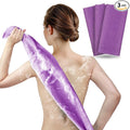 Exfoliating Towel for Body, Back, & Legs (3-Pack) | ARCH&M Korean Bath Scrub & Japanese Washcloth for Ingrown Hairs & Smooth Skin (Purple x 3)