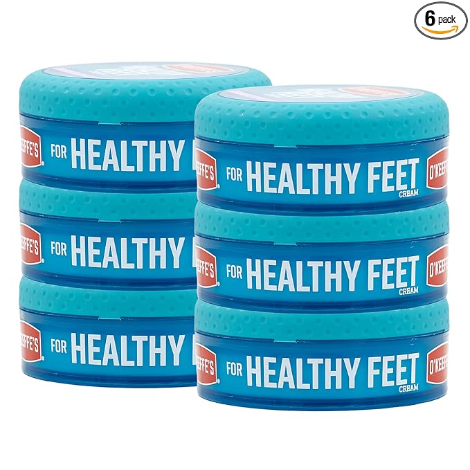 O'Keeffe's for Healthy Feet Foot Cream; Guaranteed Relief for Extremely Dry; Cracked Feet; Instantly Boosts Moisture Levels; 3.2 Ounce Jar; (Pack of 6)