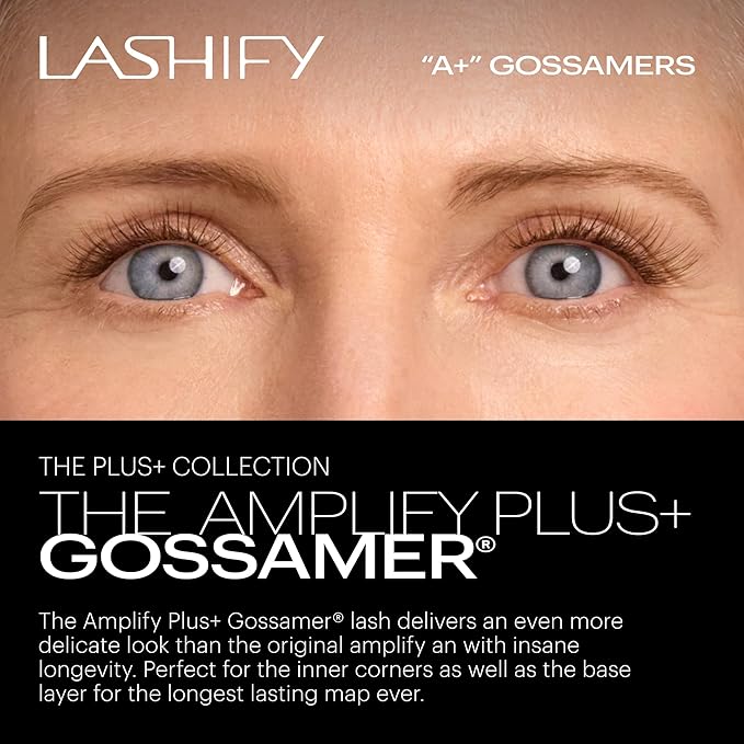 Lashify Amplify Plus+ 8mm Eyelash Extensions Refill in Ash Color, Easy DIY False Lashes for the Most Delicate, Natural and Long Lasting Look