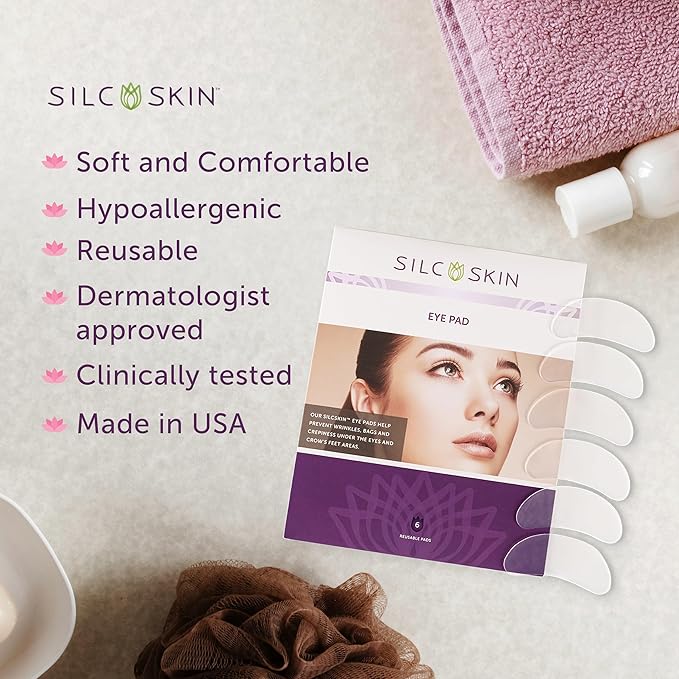 Silc Skin Silicone Eye Pads Reusable Overnight Eye Patches, Medical Grade Silicone For Fine Lines And Puffiness, 180 Day Supply