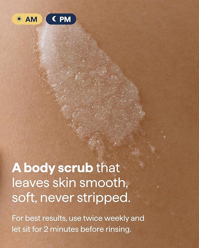 Remedy KP Exfoliating Body Scrub | Keratosis Pilaris and Chicken Skin Treatment with Fine Sugar, Glycolic Acid, Lactic Acid and Squalane | Exfoliating Scrub | By Dermatologist Dr. Shah, 6.8 fl oz