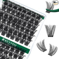 Lash Clusters 96pcs Individual Lashes Y02 D Curl 18mm Cluster Lashes KEYYOU Volume Wispy Lash Extension Soft&Comfortable Easy DIY at Home(Y02 D-18mm)