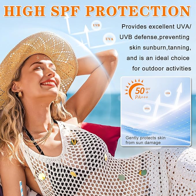 CAHIUYOA Face Sunscreen Spray,Mineral Spray Sunscreen SPF 50,360°Lightweight Sun Screen Face Mist,Travel Size,Broad Spectrum UVA/UVB,Water Resistant,Non-greasy,6.76 Fl Oz