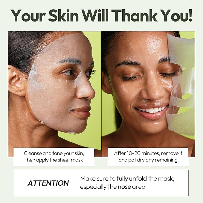 LAPCOS Aloe Sheet Mask - Soothing & Hydrating Face Masks with Aloe Vera, Panthenol & Centella - Restores Elasticity & Repairs Skin Barrier - Highly Breathable Sheet - Korean Skin Care (Pack of 5)