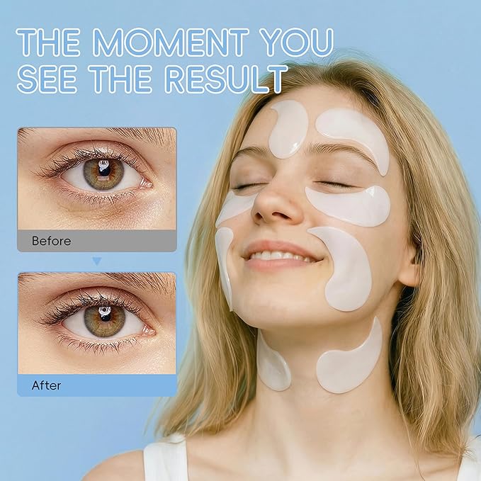 Milk Radiance Eye Mask, 50Pcs Under Eye Patches for Dark Circles and Puffiness with Milk Extract & Hyaluronic Acid & Collagen, Firming, Nourishing & Hydrating Daily Skincare Pads