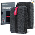 Caveem Exfoliating Body Scrubber, Rough Body Exfoliator for Effective Exfoliating, Dead Skin Remover, Body Exfoliating Sponge, Bath and Body Buffer, Bath Sponge for Shower - 2 Pack (Dark Grey)