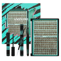 Brown Lash Clusters Kit 176Pcs Natural Eyelash Extensions Kit Dark Brown Wispy Eyelashes Cluster Individual Lashes C Curl with Bond and Seal,Lashes Remover,Eyelash Tweezers(Halos,8-16mm Kit)