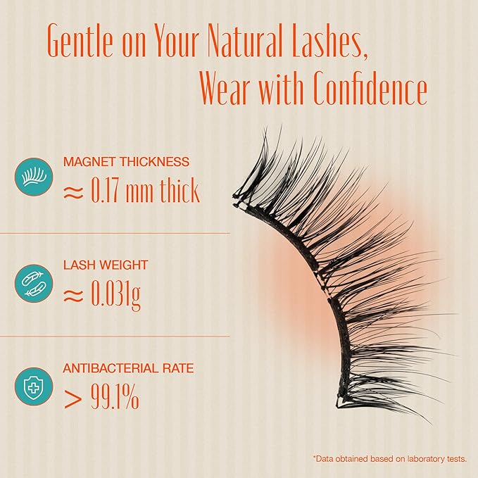 LASHVIEW Upgrade Magnetic Eyelashes with Applicator Soft Magnetic Eyelashes Natural Look Reusable No Glue Needed Easy to Wear and Remove (YT01)