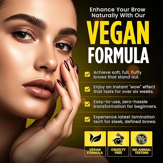 Professional Brow Lamination Kit – Salon-Quality Results at Home | DIY Eyebrow Lamination Kit for Fuller, Thicker, Fluffy Brows | Lasts Up to 6 Weeks | Easy to Use, Beginner-Friendly Brow Perm Kit