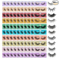 FARRED Wholesale False Lashes 100 Pairs 10 Styles Medium Length Vegan Eyelashes Fluffy Volume Strip Lashes Bulk 10 Portable Boxes Fake Eyelashes Mixed Natural Look 3D Faux Mink Lashes (mix 100pair)