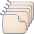 Tatuo 5 Pcs Exfoliating Face and Body Wash Cloths Towel Weave Bath Exfoliating Scrub Massage Bath Cloth for Women and Men, 10.23 x 8.66 Inch(Gray Edge)