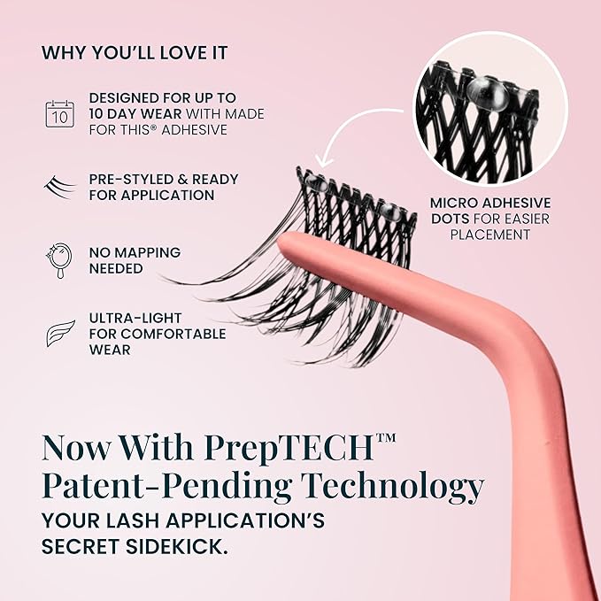 FlutterHabit Water Lily prepTECH Classic 6 Pair Underlash Extensions, 8–14mm Mixed Black Brown Lash Clusters, Reusable Under Lash Eyelashes Home Application, Medium Volume Doll Eye, Adhesive Required