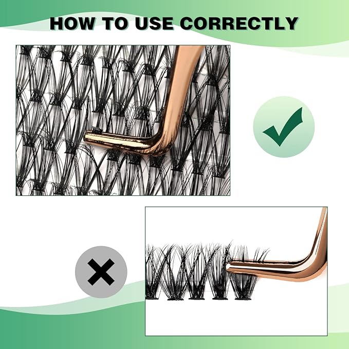 KEYYOU Lash Clusters 300pcs Individual Lashes, 30D 0.07D Curl 18mm DIY Eyelash Extension, Soft & Natural Volume Cluster Lashes with Large Tray