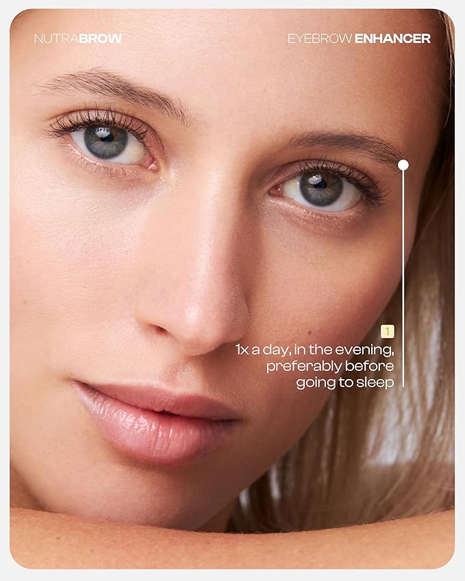 NutraBrow Eyebrow Enhancer - Eyebrow Growth Serum for Thicker Brows in 8-12 Weeks I Eyebrow Serum to Grow Brows I Made in Germany I 3ml