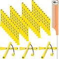 48 Pieces Hair Perm Rods Short Cold Wave Rods Plastic Perming Irons Hair Curling Rollers Curlers with Steel Pintail Comb Rat Tail Comb for Hairdressing Styling Supplies(0.28 Inch,Yellow and Orange)